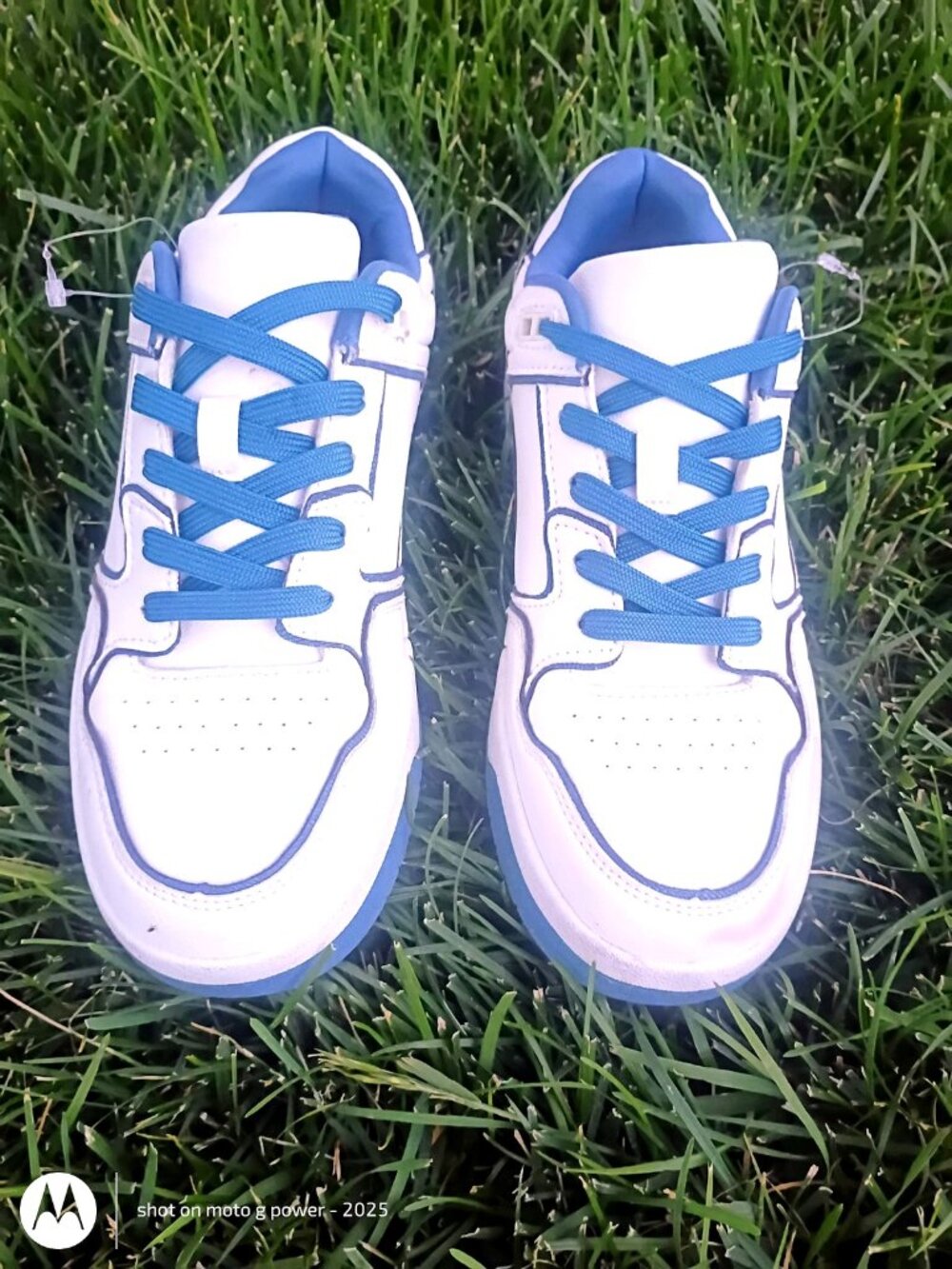 Steve Madden Loxie Sneakers White Blue Size 10